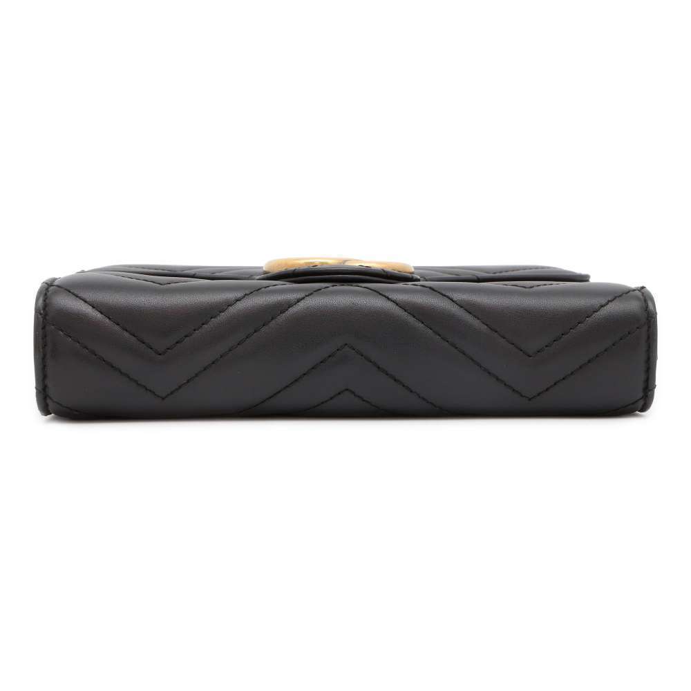 Gucci GG Marmont Quilted Chain Wallet Double Black - Picture 3 of 9